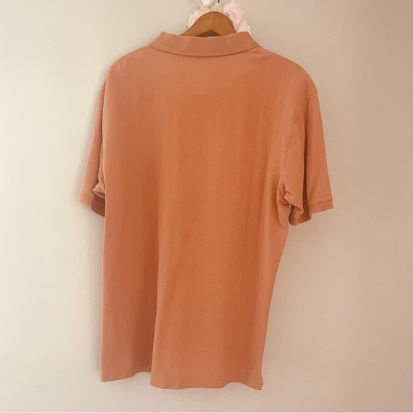 Gunn Original Fit Polo Large Collared Short Sleeve Shirt Orange Rust - Picture 6 of 7